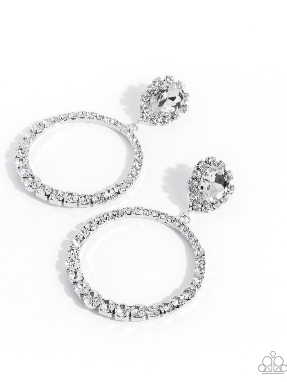 2/$10 Paparazzi Palatial Polish - White Post Earrings